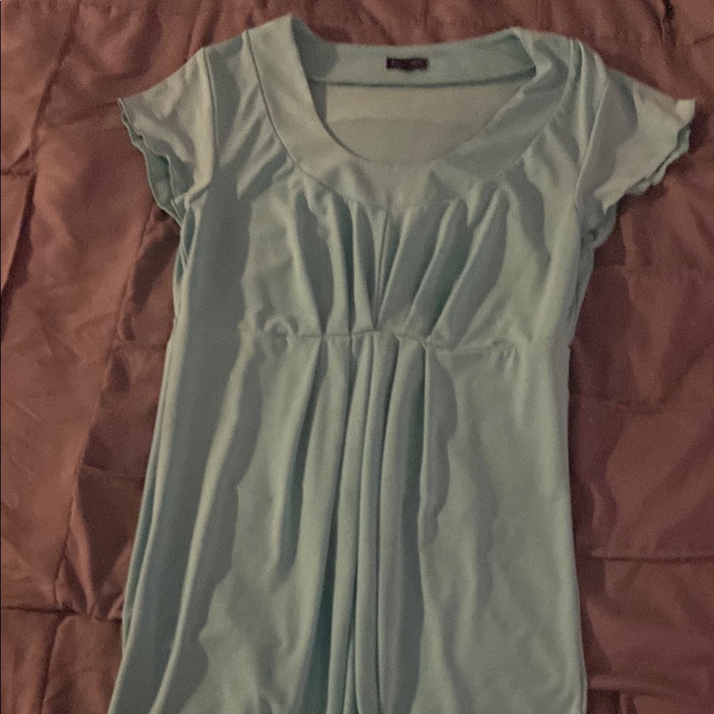 Maurices Turquoise Ruched Blouse